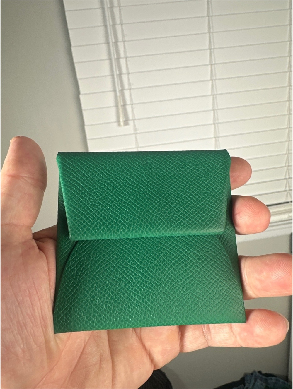 Hermes Bastia Coin Purse Epsom Leather Green 2024 W Stamp - Picture 3 of 8